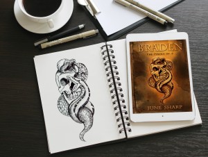 Braden 'power of 3' Sketch work in process - ebook Cover Art