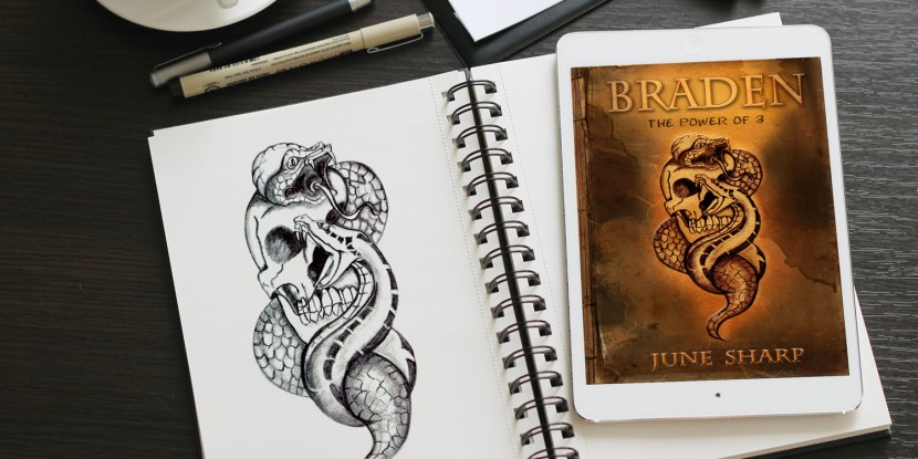 Braden 'power of 3' Sketch work in process - ebook Cover Art